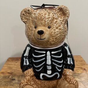 New Creepy Critters Halloween Skeleton Mama Bear Canister Cookie Jar
